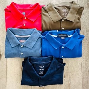 BIG LOT - 5 Men’s Polo Shirts 2XL